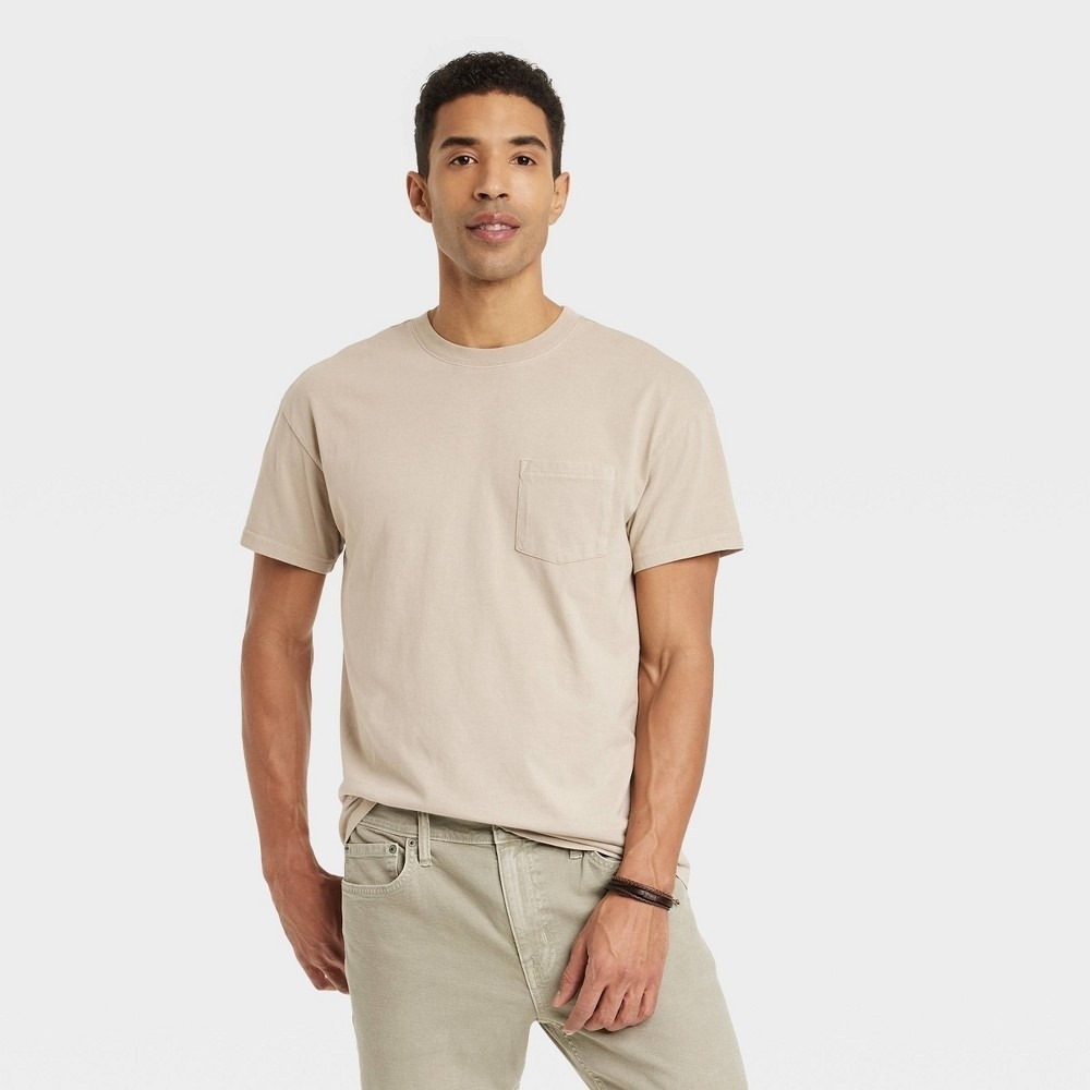 Goodfellow & Co Relaxed Fit Pocket Tee Mens XL Tan NWT